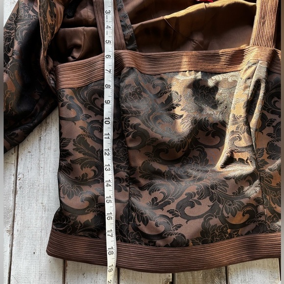 JS Collections | structured | tank | bronze | floral | shrug | jacket 12 - Picture 4 of 12